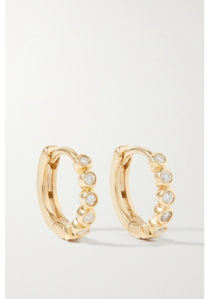 STONE AND STRAND - 10-karat Gold Diamond Hoop Earrings - One size