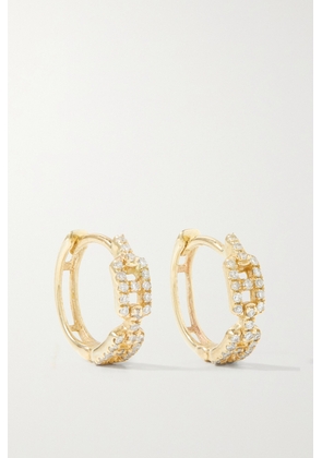 STONE AND STRAND - Maritime 10-karat Gold Diamond Hoop Earrings - One size