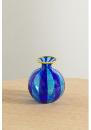 La DoubleJ - Ciccio Mini Striped Murano Glass Vase - Blue - One size