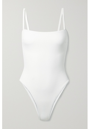Matteau - + Net Sustain Petite Square Recycled-seersucker Swimsuit - White - 1,2,3,4,5