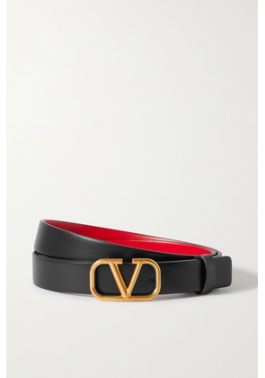 Valentino Garavani - Valentino Garavani Vlogo Reversible Leather Belt - Black - 65,70,75,80,85,90