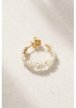 Sophie Bille Brahe - Boucle Parc 14-karat Recycled Gold Pearl Single Hoop Earring - One size