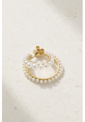 Sophie Bille Brahe - Petite Boucle Perle 14-karat Recycled Gold Pearl Single Hoop Earring - L,R