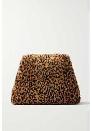 Balenciaga - Leather-trimmed Leopard-print Faux Fur Clutch - Animal print - One size