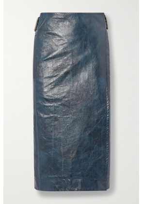 Bottega Veneta - Textured-leather Wrap Skirt - Blue - IT38,IT42,IT46