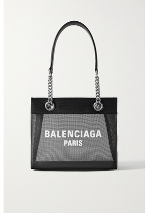 Balenciaga - Duty Free Large Leather-trimmed Printed Mesh Tote - Black - One size