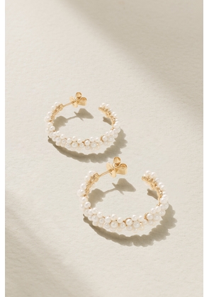 Sophie Bille Brahe - Grand Boucle Parc 14-karat Recycled Gold Pearl Hoop Earrings - One size