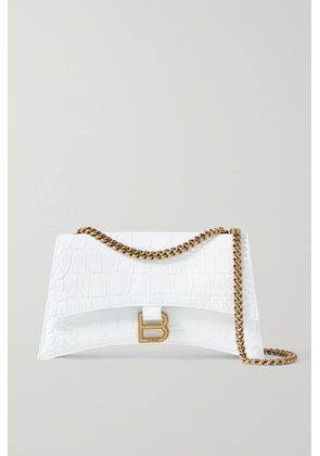 Balenciaga - Crush Small Croc-effect Leather Shoulder Bag - White - One size