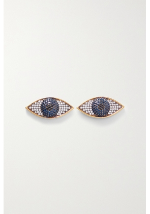 Begüm Khan - Nazar Mini Gold-plated Crystal Earrings - Blue - One size