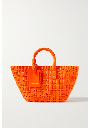Balenciaga - Bistro Woven Faux Patent-leather Tote - Orange - One size