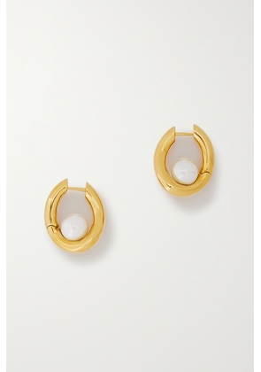 Balenciaga - Loop Gold-tone Faux Pearl Earrings - One size
