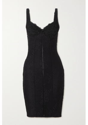 Balenciaga - Paneled Stretch-lace Mini Dress - Black - FR34,FR36,FR38,FR40