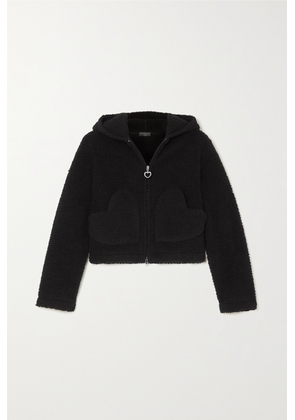 Balenciaga - Embroidered Faux Fur Hoodie - Black - XS,S,M,L