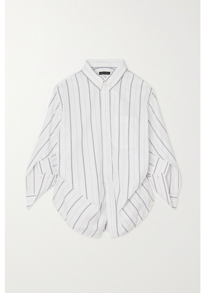 Balenciaga - Swing Twisted Oversized Striped Cotton-blend Poplin Shirt - White - FR34,FR36,FR38,FR40