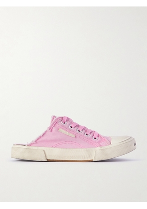 Balenciaga - Paris High Distressed Rubber And Cotton-canvas Slip-on Sneakers - Pink - IT35,IT36,IT37,IT38,IT39,IT40,IT41,IT42