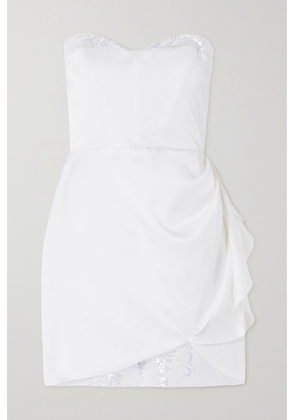 Rime Arodaky - Crawford Sequin-embellished Satin-crepe Mini Dress - White - FR34,FR36,FR38,FR40,FR42,FR44