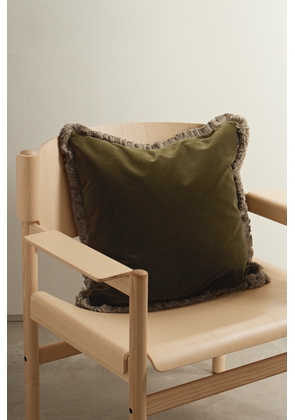 Soho Home - Margeaux Fringed Cotton-blend Velvet Pillow - Green - One size
