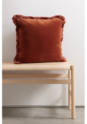 Soho Home - Margeaux Fringed Cotton-blend Velvet Pillow - Red - One size