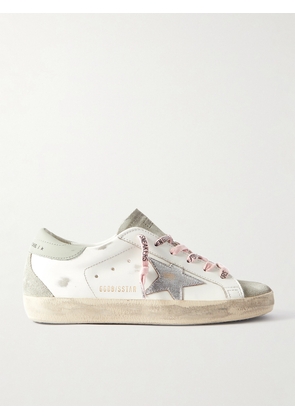 Golden Goose - Super-star Distressed Leather And Suede Sneakers - White - IT35,IT36,IT37,IT38,IT39,IT40,IT41,IT42