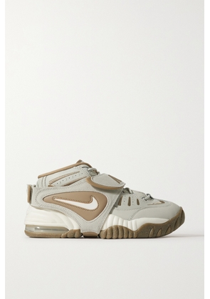 Nike - Air Adjust Force Embroidered Leather And Suede Sneakers - Gray - US5,US5.5,US6,US6.5,US7,US7.5,US8,US8.5,US9,US9.5,US10,US10.5,US11