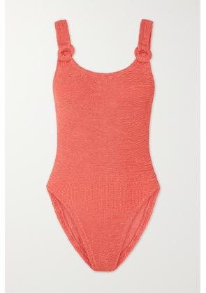Hunza G - + Rose Inc Christy Seersucker Swimsuit - Orange - One size