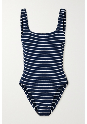 Hunza G - + Net Sustain Striped Seersucker Swimsuit - Blue - One size