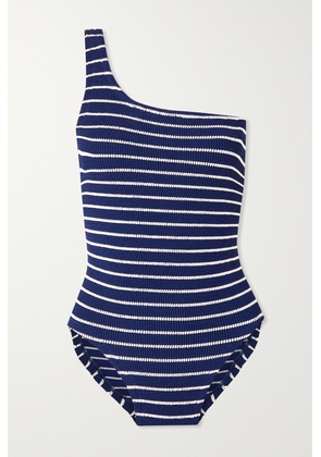 Hunza G - + Net Sustain Nancy One-shoulder Striped Seersucker Swimsuit - Blue - One size