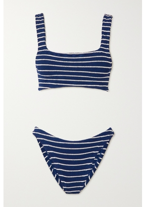 Hunza G - Xandra Striped Seersucker Bikini - Blue - One size