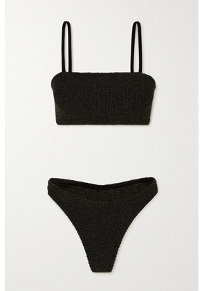 Hunza G - + Net Sustain Gigi Metallic Seersucker Bikini - Black - One size