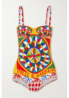Dolce & Gabbana - Carretto Printed Swimsuit - Yellow - 1,2,3,4,5