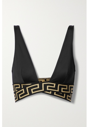 Versace - Vita Twist-front Jacquard-trimmed Bikini Top - Black - 1,2,3,4,5