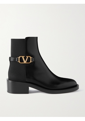 Valentino Garavani - Vlogo Embellished Leather Chelsea Boots - Black - IT36,IT36.5,IT37,IT37.5,IT38,IT38.5,IT39,IT39.5,IT40,IT40.5,IT41,IT41.5