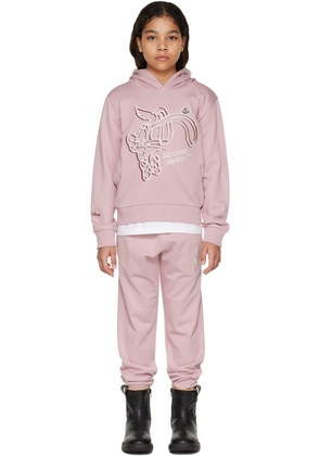 Moncler Enfant Kids Pink Embroidered Tracksuit