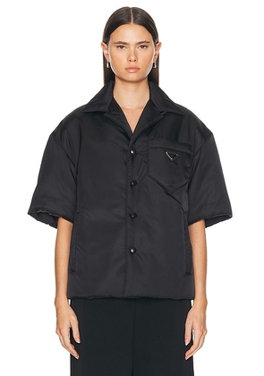 prada Prada Nylon Short Sleeve Padded Jacket in Black - Black. Size S (also in ).