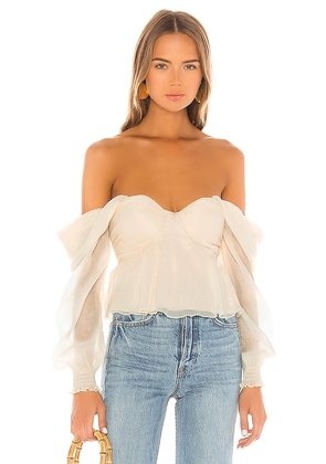 House of Harlow 1960 X REVOLVE Burna Blouse in Ivory. Size S, XXS.