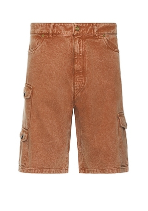 ERL Cargo Shorts Woven in Brown - Cognac. Size L (also in M).