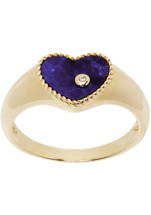 Yvonne Léon Gold Baby Chevaliere Caur Lapis Lazuli Ring