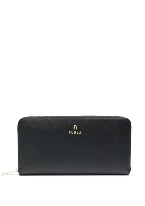 Furla logo-plaque leather wallet - Black