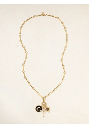 Foundrae - 18-karat Gold, Enamel, Diamond And Quartz Necklace - One size