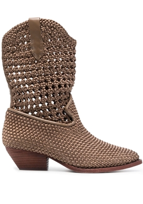 Ash Ash 60mm woven-style boots - Brown