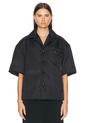 FWRD Renew Prada Nylon Short Sleeve Padded Jacket in Black. Size .