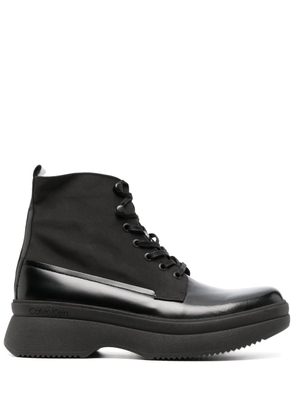 Calvin Klein lace-up leather boots - Black