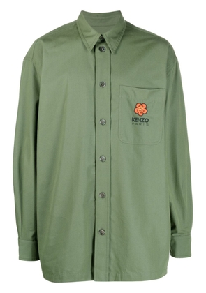 Kenzo Boke Flower-patch cotton shirt - Green