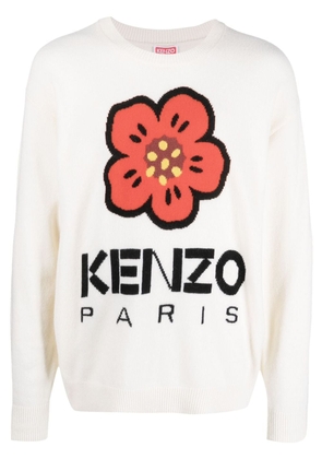 Kenzo Boke Flower intarsia-knit wool jumper - Neutrals