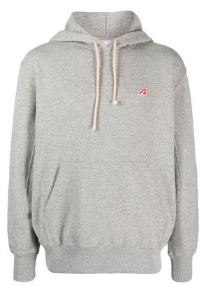 Autry logo-patch cotton hoodie - Grey