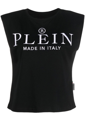 Philipp Plein logo-print cotton tank top - Black