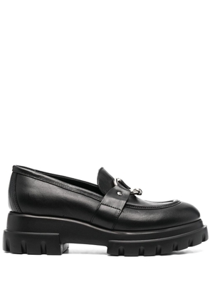 AGL Monique chunky sole leather loafers - Black