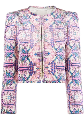 ISABEL MARANT graphic-print cropped jacket - Neutrals
