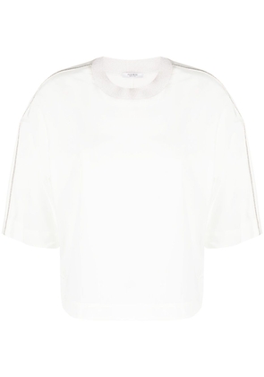 Peserico appliqué-detail half-sleeve T-shirt - White
