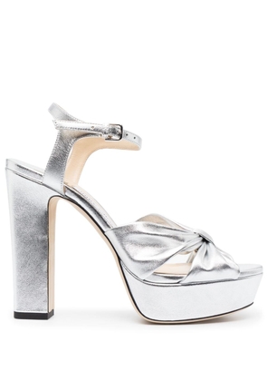 Jimmy Choo knot-detail platform sandals - Silver